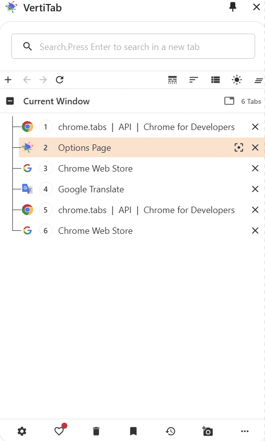 group tabs as tree