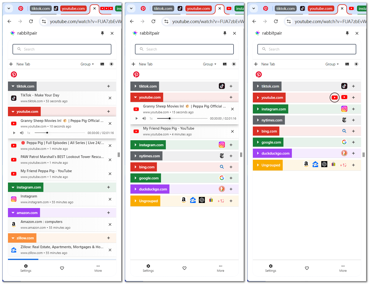 折疊組時顯示站點圖標